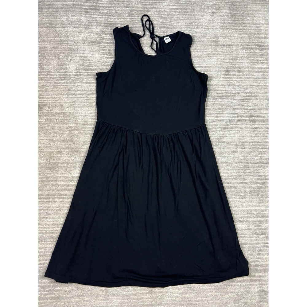 Old Navy Dress Womens Medium Black Sleeveless Rayon Blend Knee‎ Length